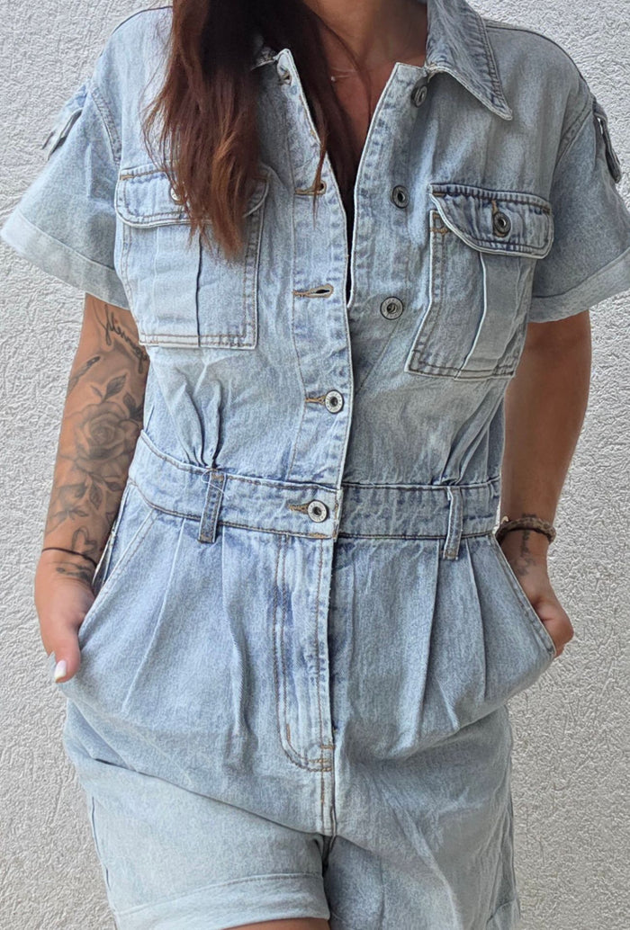 Combinaison short ADRIANA Bleu