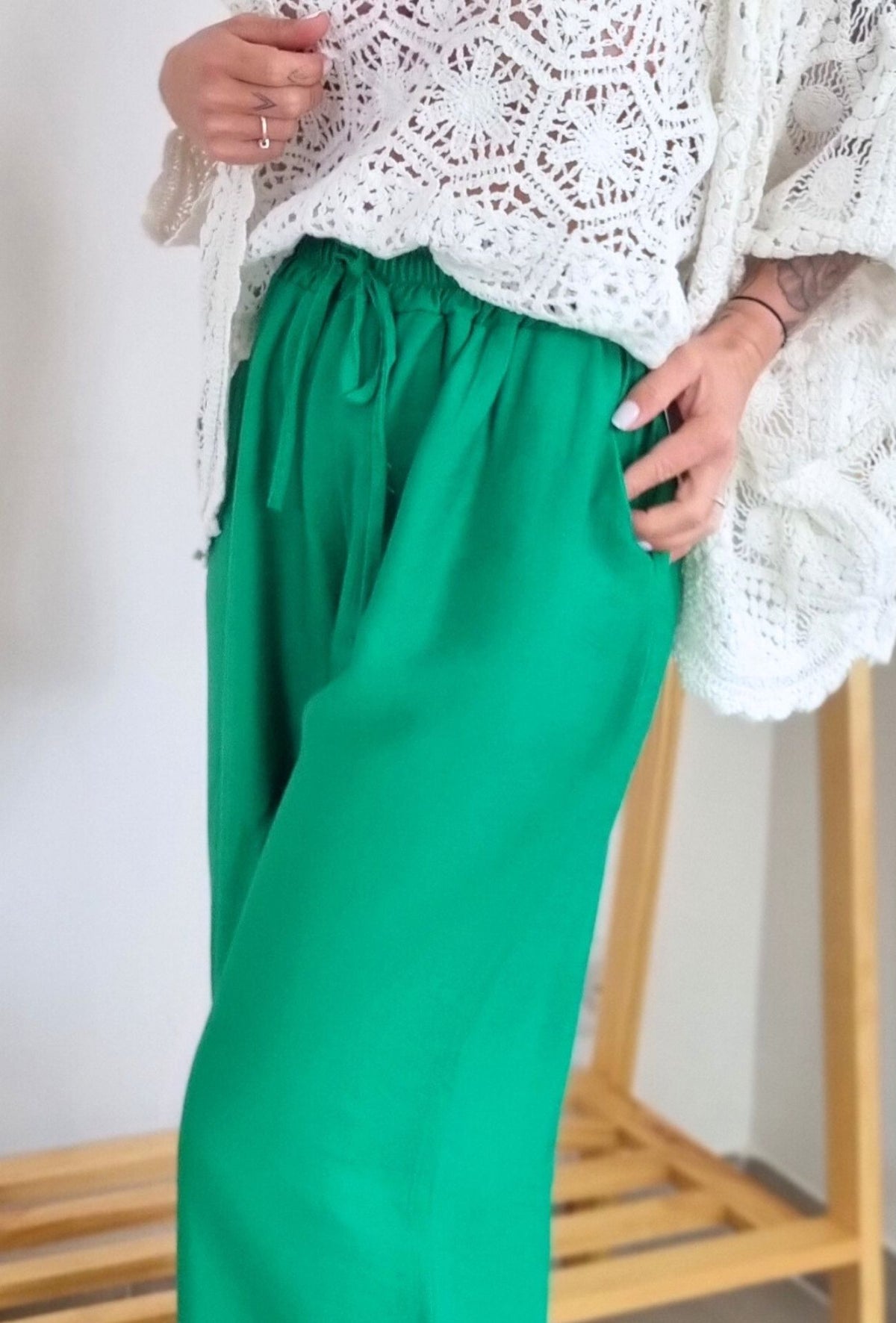 Pantalon fluide NOE vert