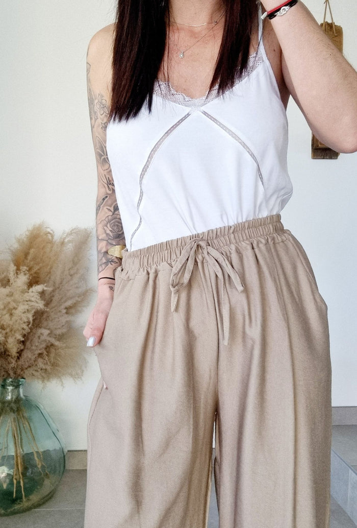 Pantalon fluide NOE beige