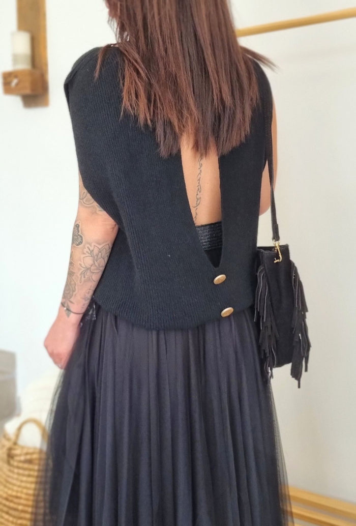 Pull sans manches SISSI Noir