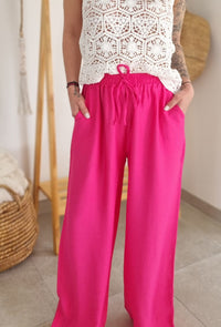 Pantalon fluide NOE rose fushia