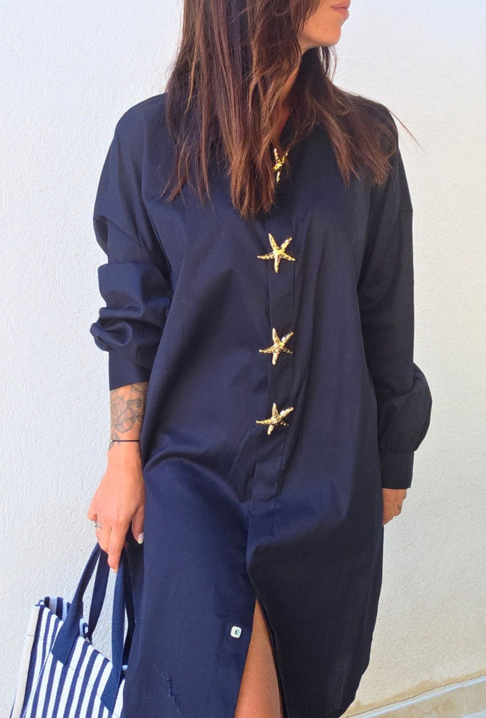 Robe chemise GOLDY bleu marine