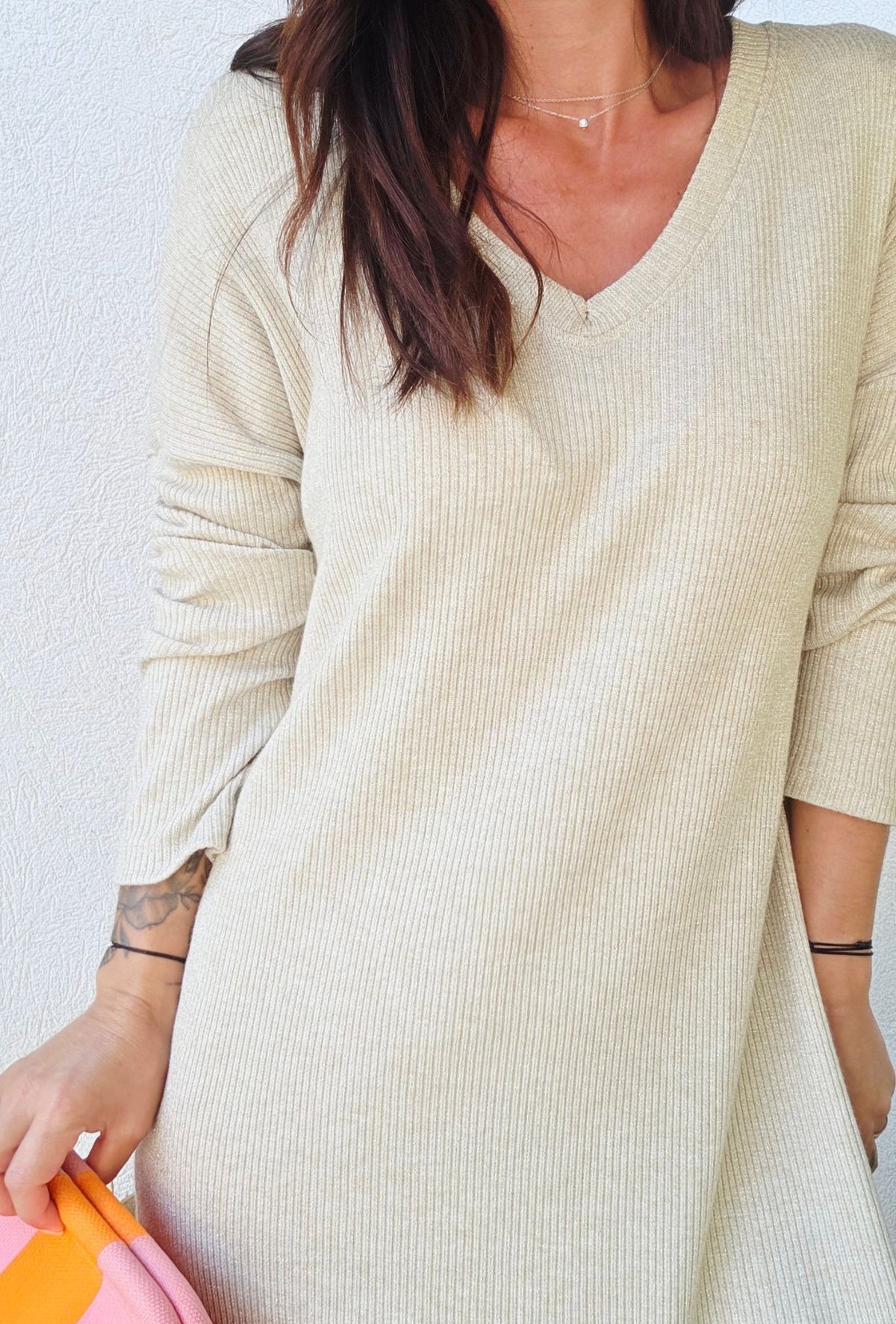 Robe maille KARINE sable
