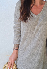 Robe maille KARINE taupe