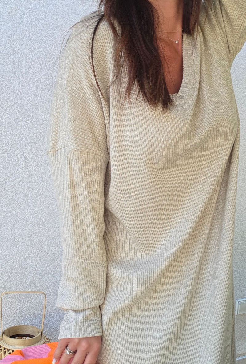 Robe maille KARINE sable
