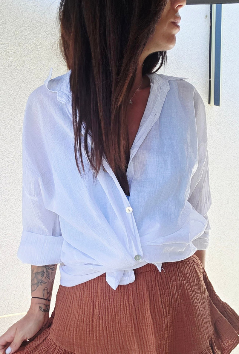 Short Gaze de coton CATHY Terracotta