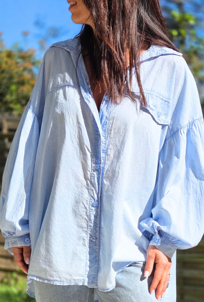 Chemise oversize NORA bleu