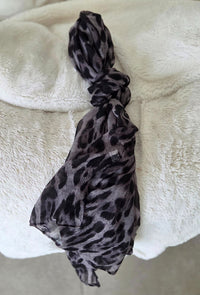 Foulard Léon Léopard Gris