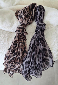 Foulard Léon Léopard Marron