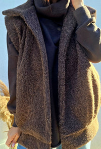 Veste sans manches PATRICIA – Marron