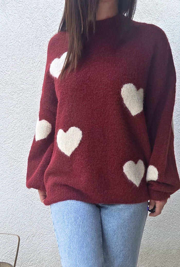 Pull LOVE Bordeaux