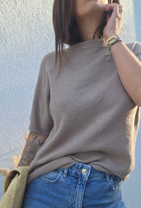 Pull FLORE taupe
