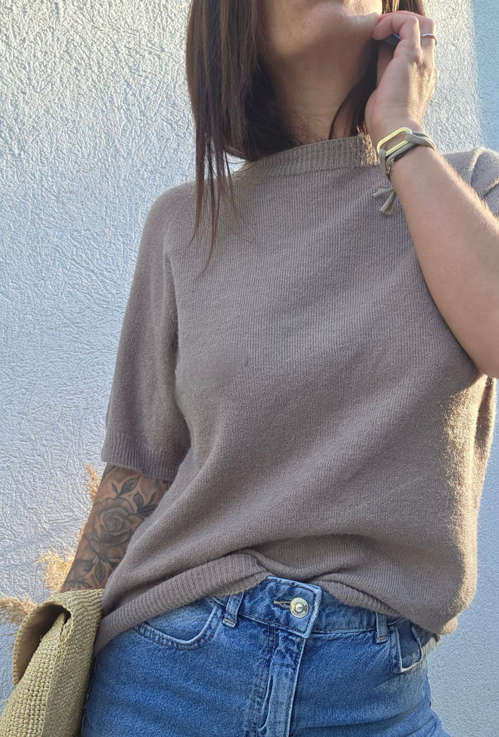 Pull FLORE taupe