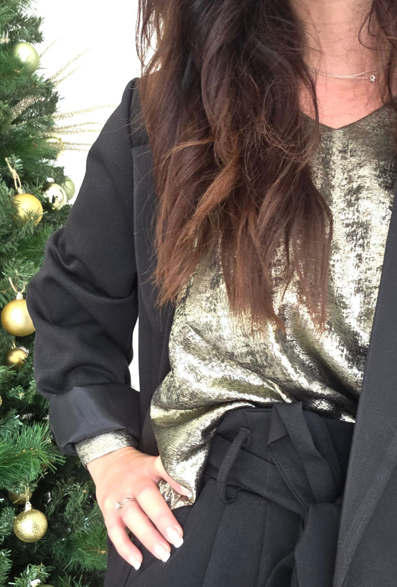 Blouse SCARLETTE ROOS Noir argenté Made In France