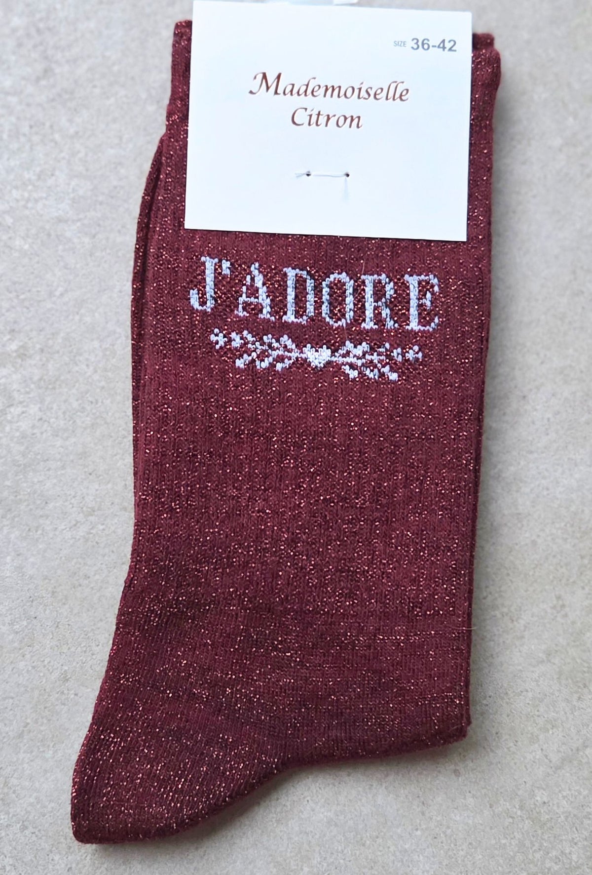 Chaussettes à paillettes J'ADORE