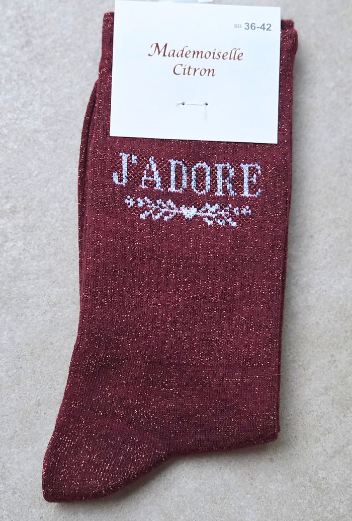 Chaussettes à paillettes J'ADORE