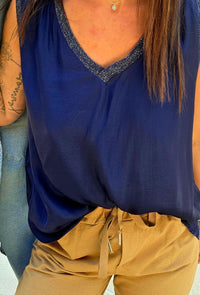 Top fluide LOUISE – Bleu