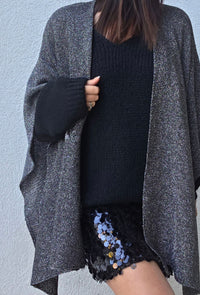 Gilet paillettes CLARA – Argenté