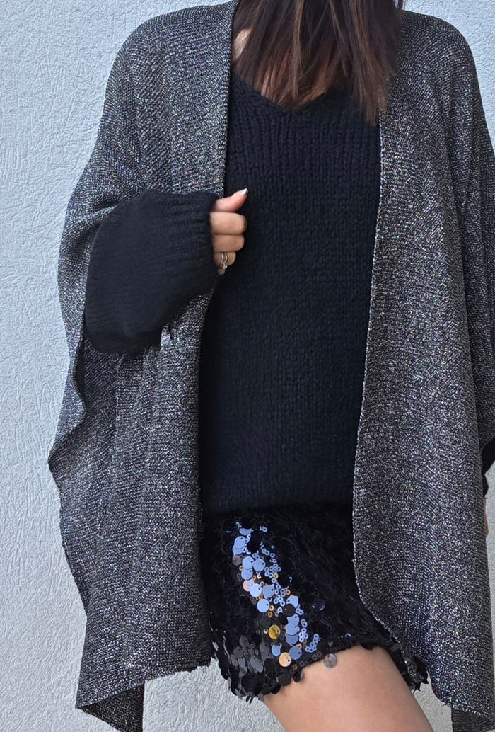 Gilet paillettes CLARA – Argenté