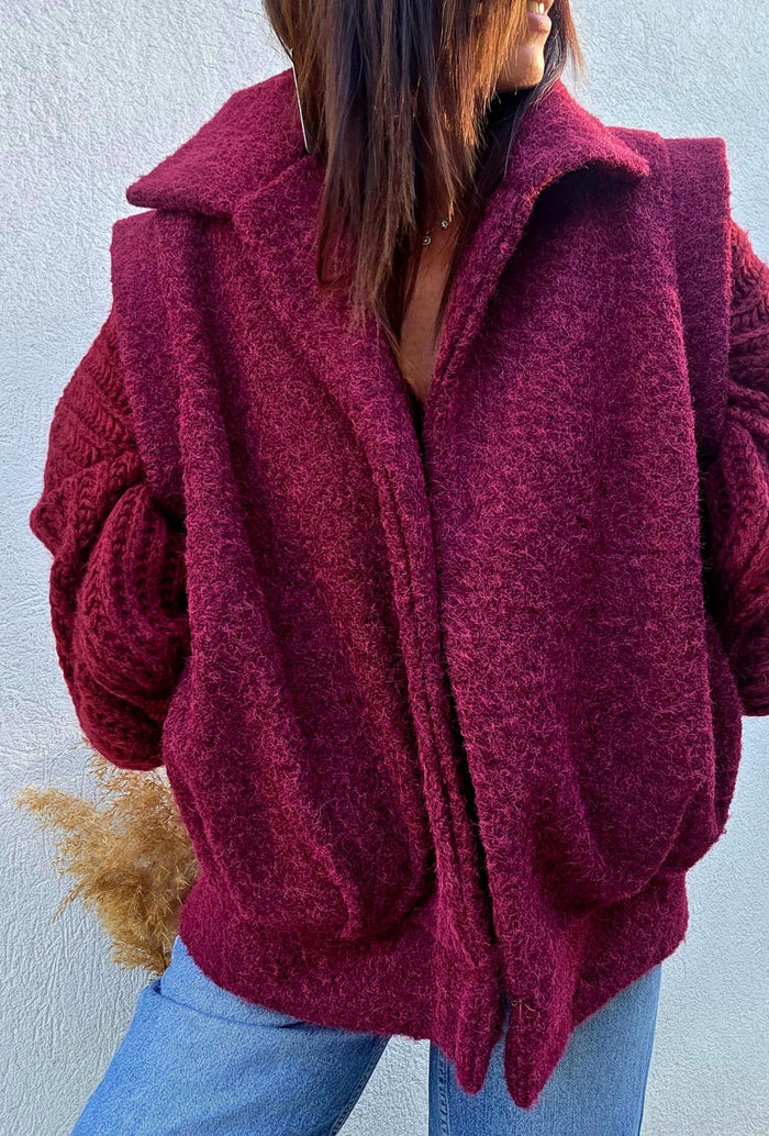 Veste sans manches PATRICIA – bordeaux