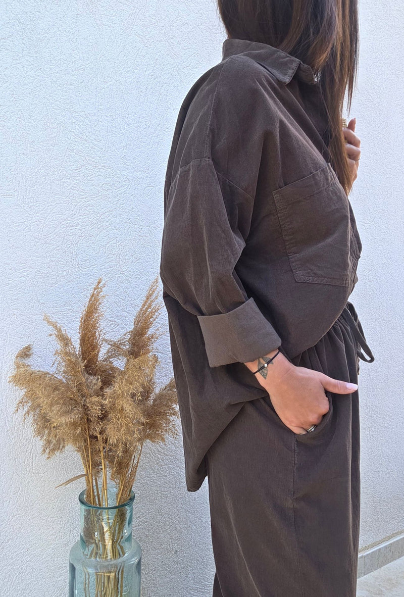 Pantalon loose CHARLIE marron