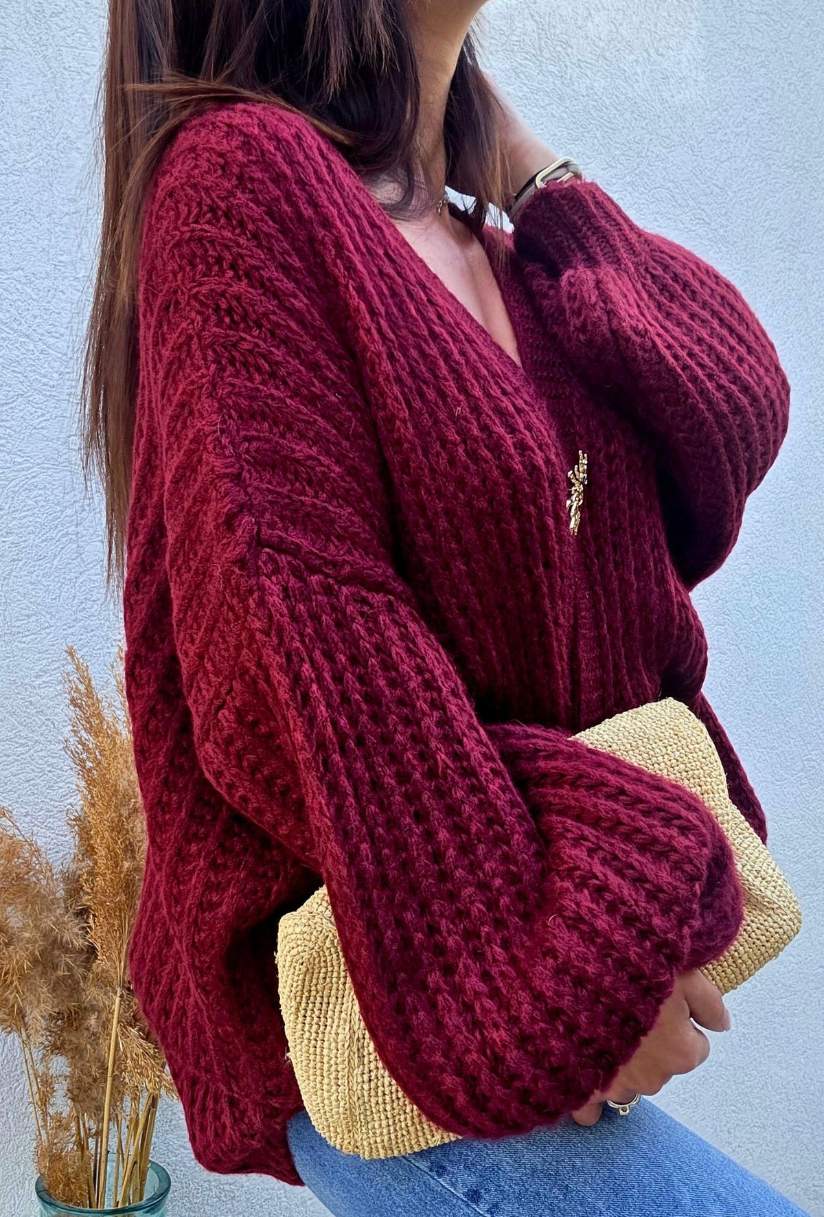 Gilet pull COCO bordeaux
