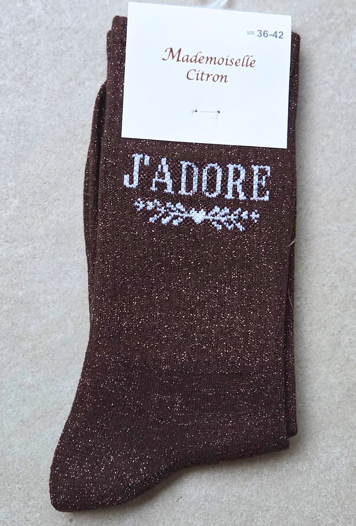 Chaussettes à paillettes J'ADORE