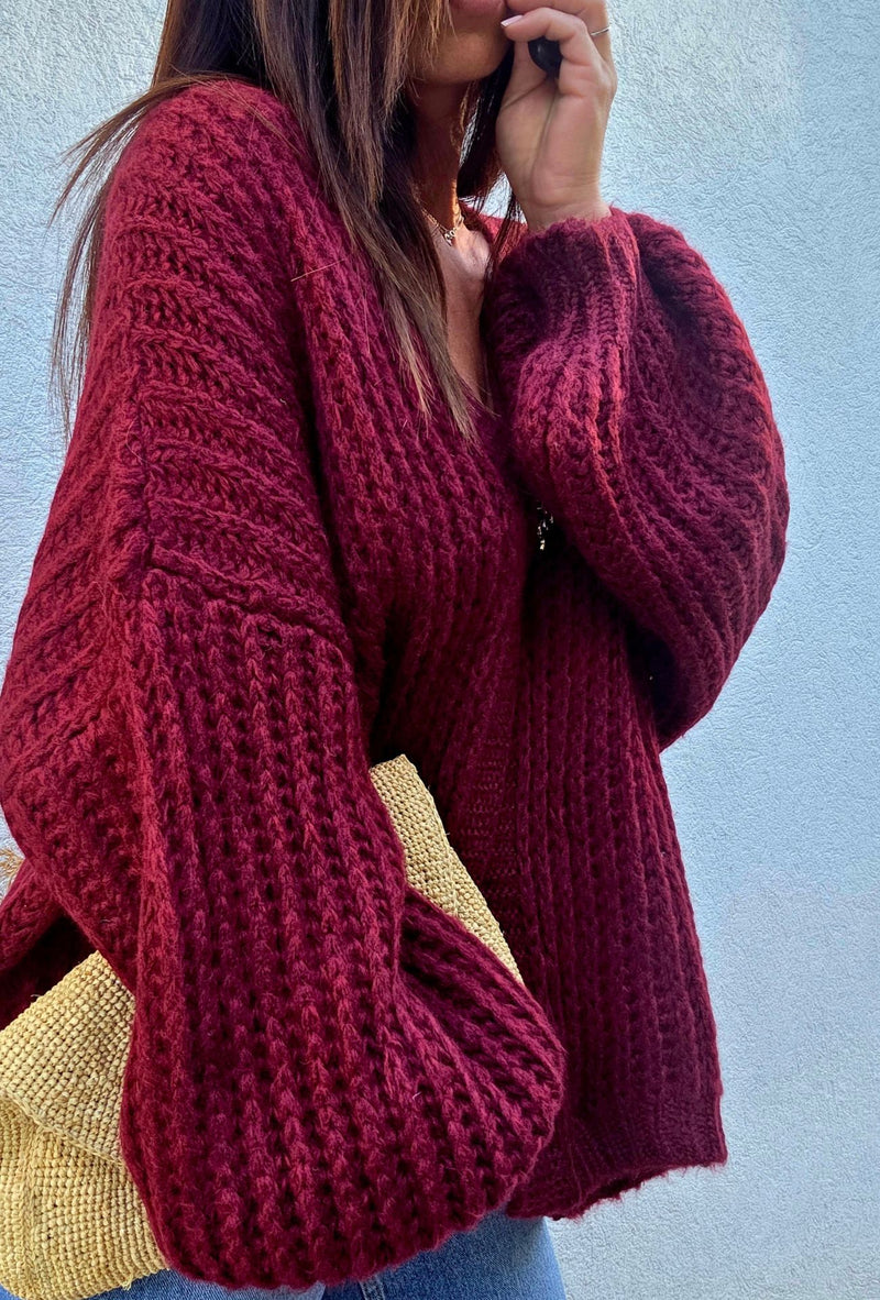 Gilet pull COCO bordeaux