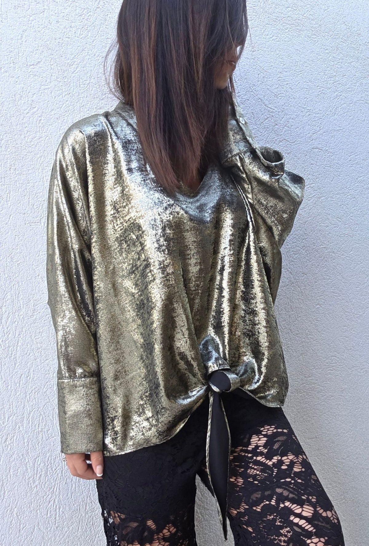 Blouse SCARLETTE ROOS Noir argenté Made In France