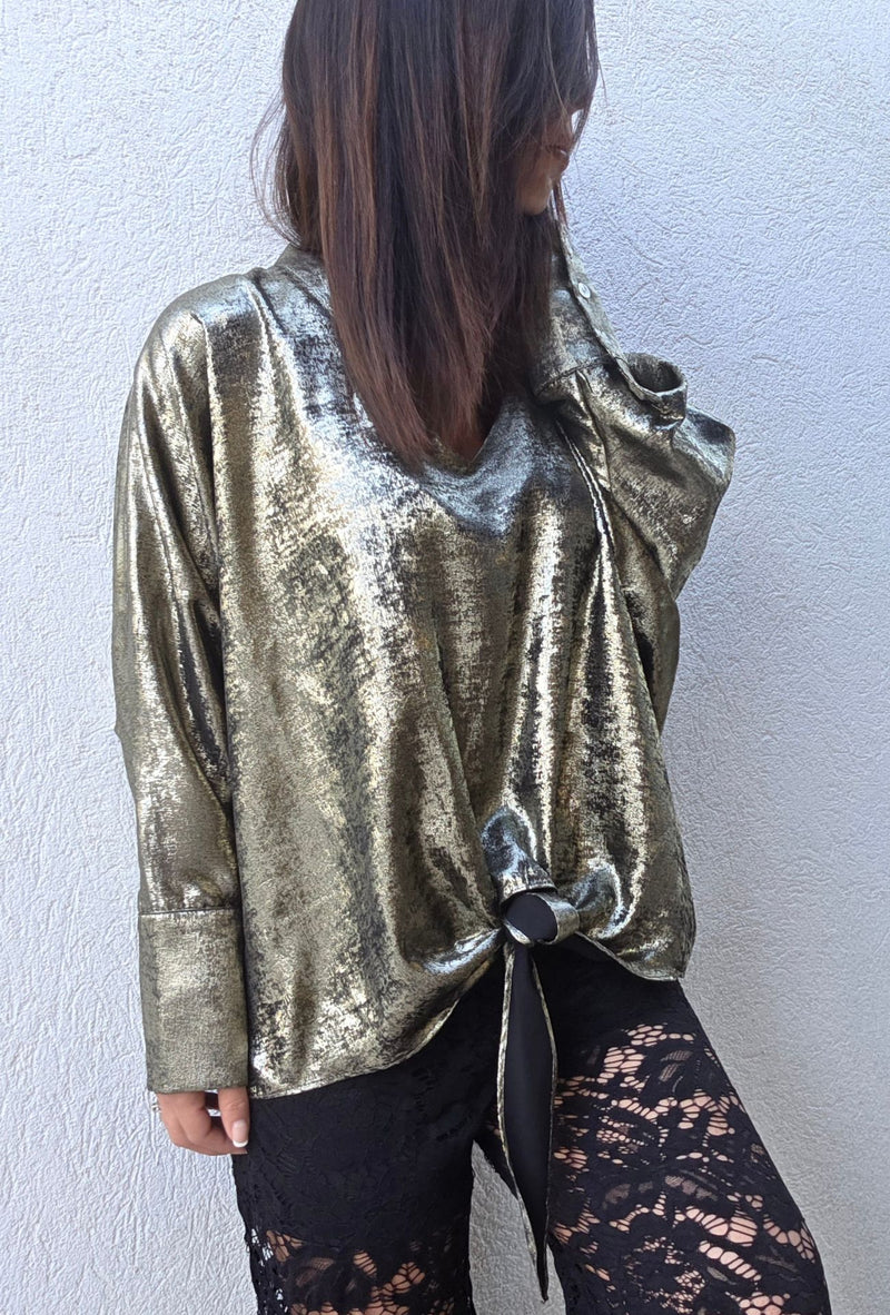 Blouse SCARLETTE ROOS Noir argenté Made In France