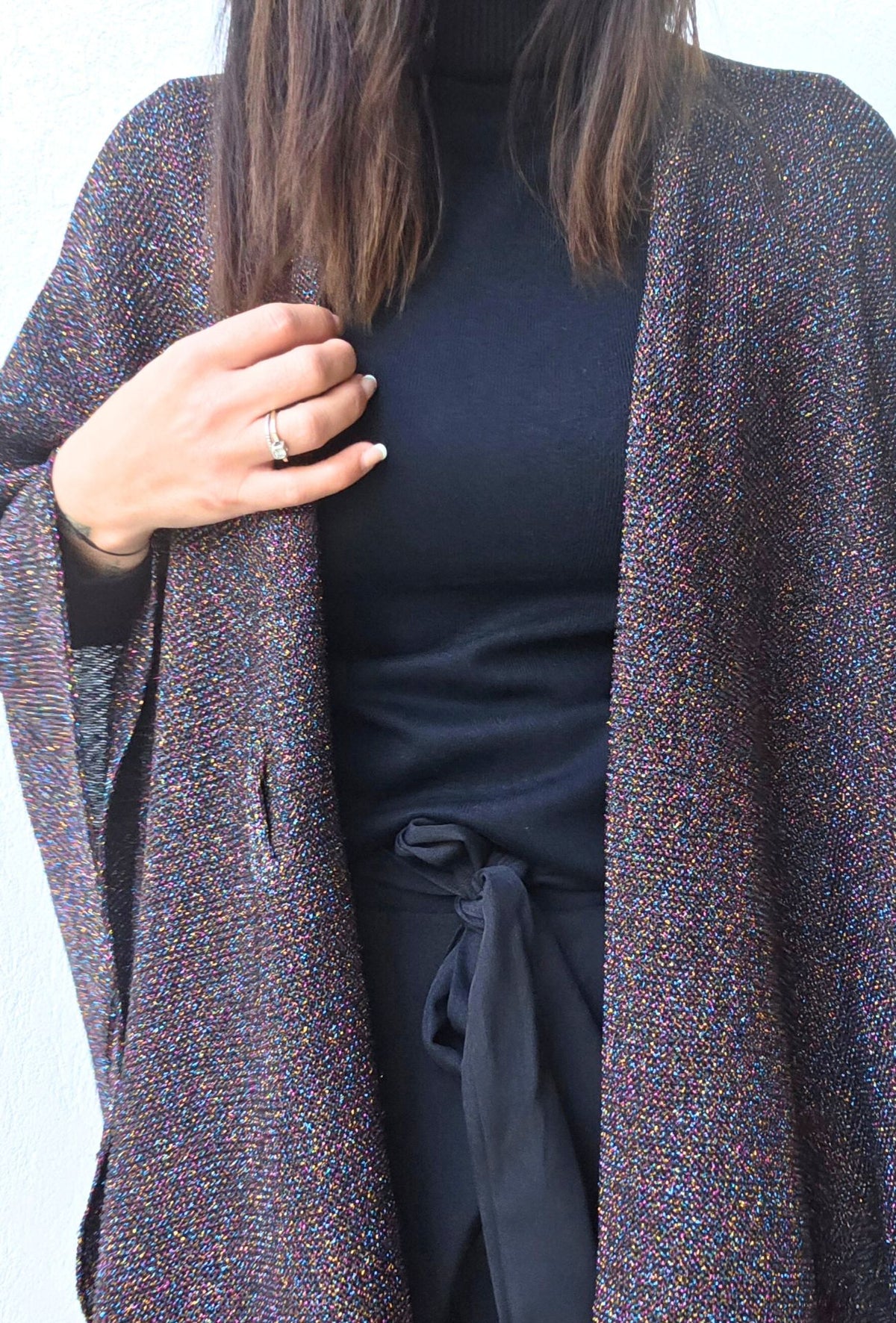 Gilet paillettes CLARA noir