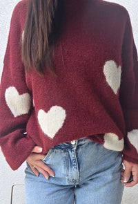 Pull LOVE Bordeaux