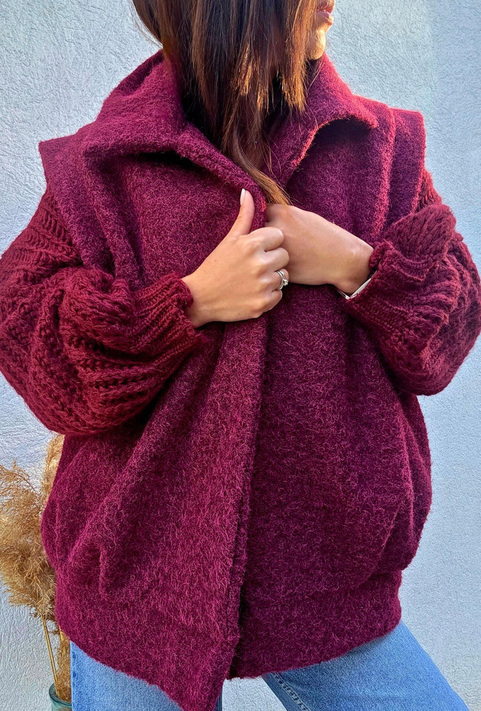 Veste sans manches PATRICIA – bordeaux