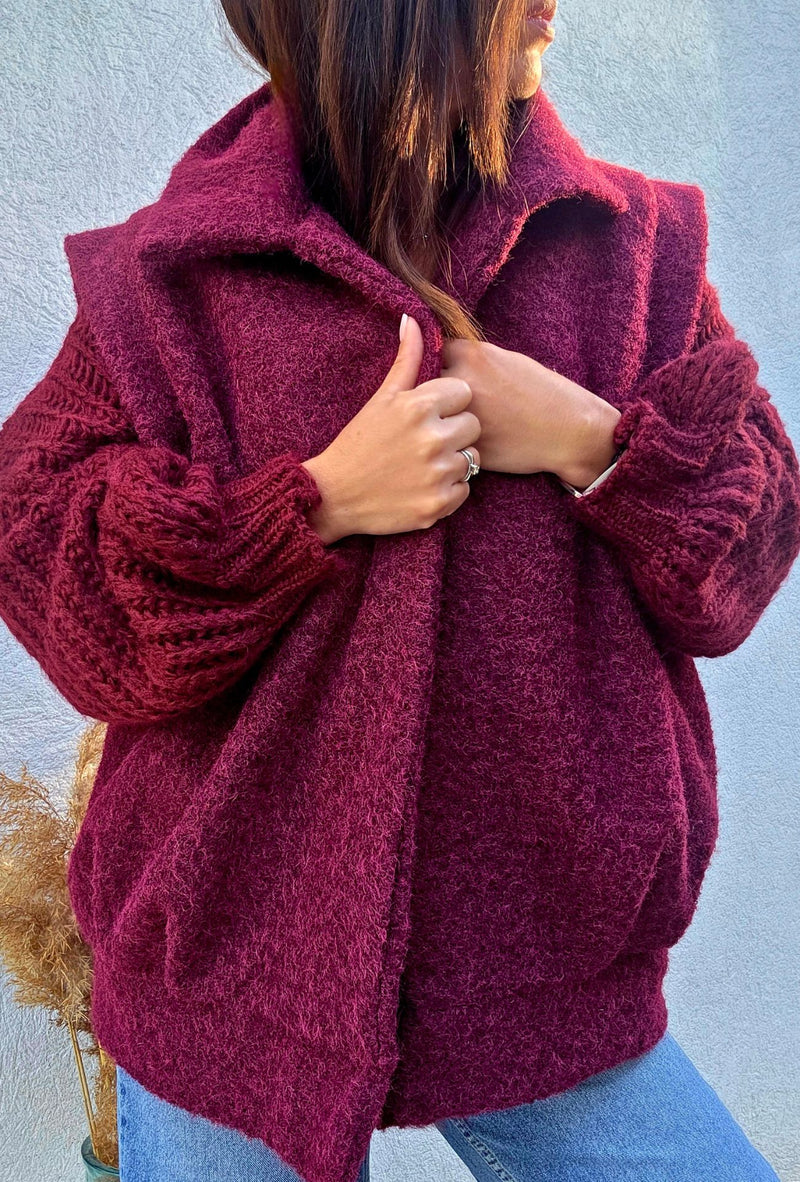 Veste sans manches PATRICIA – bordeaux