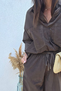 Pantalon loose CHARLIE marron