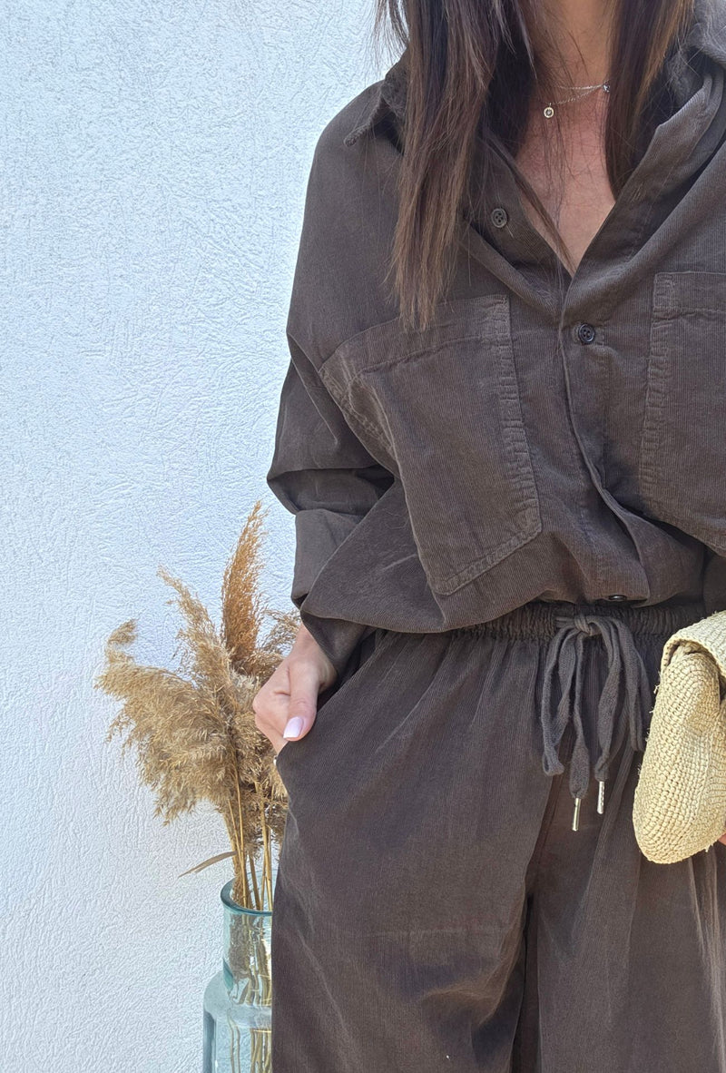 Pantalon loose CHARLIE marron