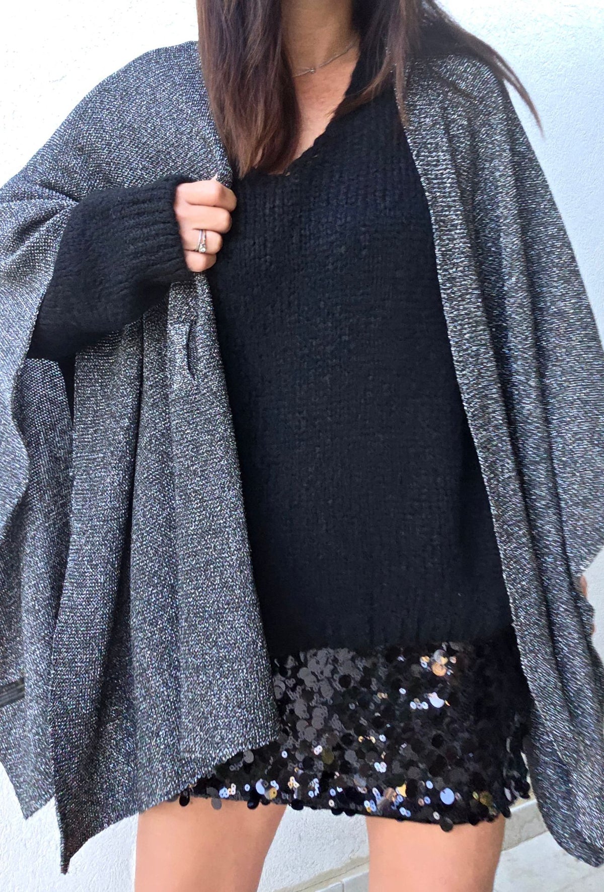 Gilet paillettes CLARA – Argenté