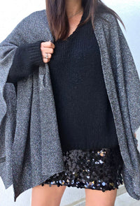 Gilet paillettes CLARA – Argenté