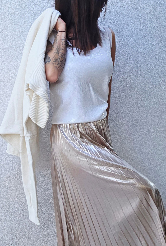 Jupe ANGELA rose argenté