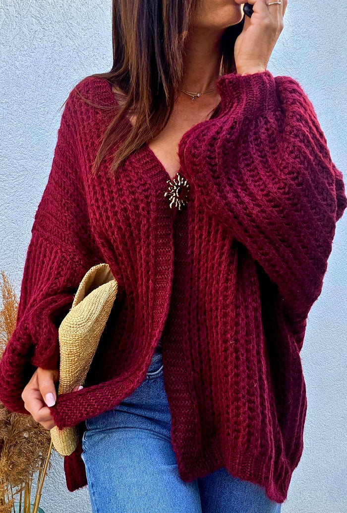 Gilet pull COCO bordeaux