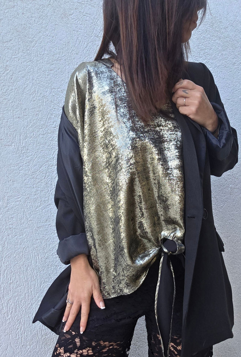 Blouse SCARLETTE ROOS Noir argenté Made In France