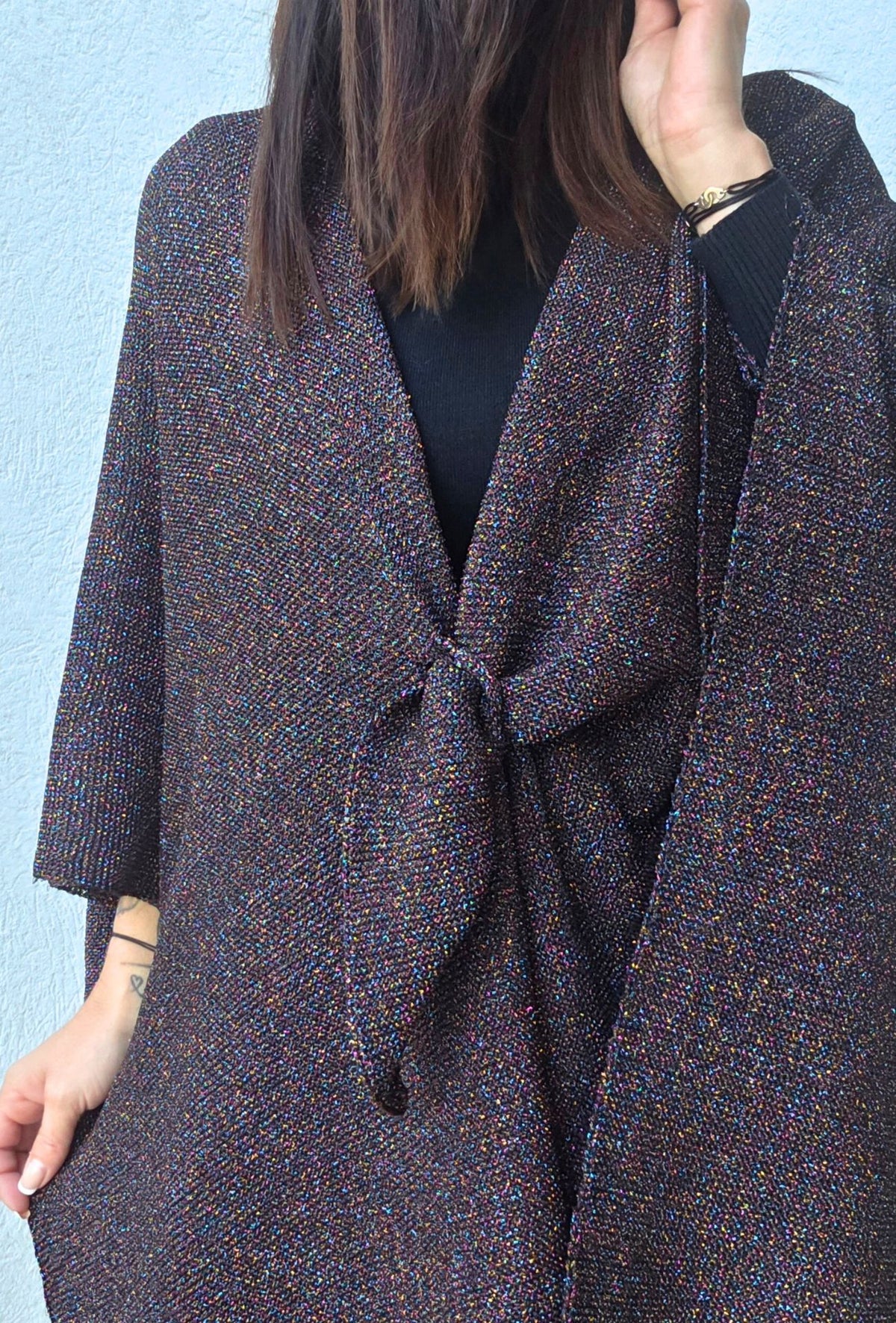 Gilet paillettes CLARA noir