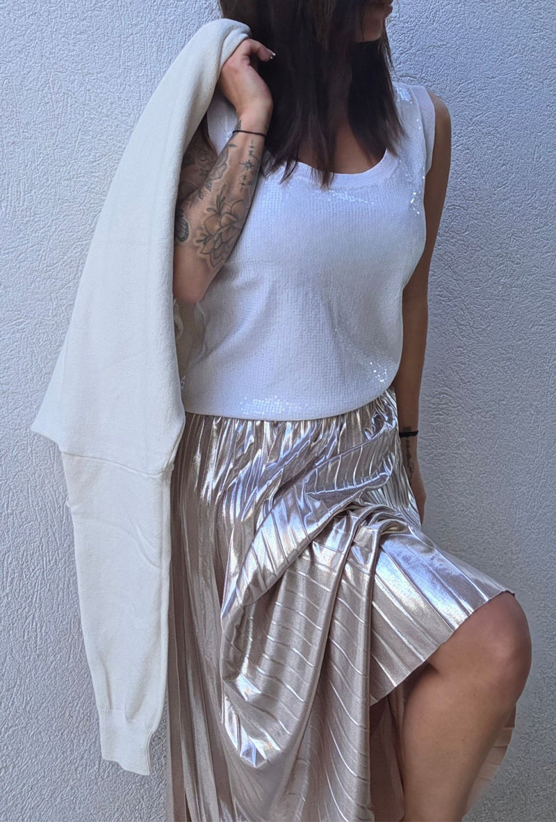 Jupe ANGELA rose argenté