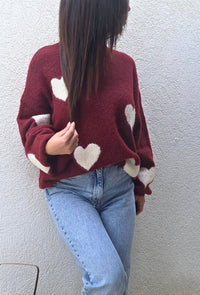 Pull LOVE Bordeaux