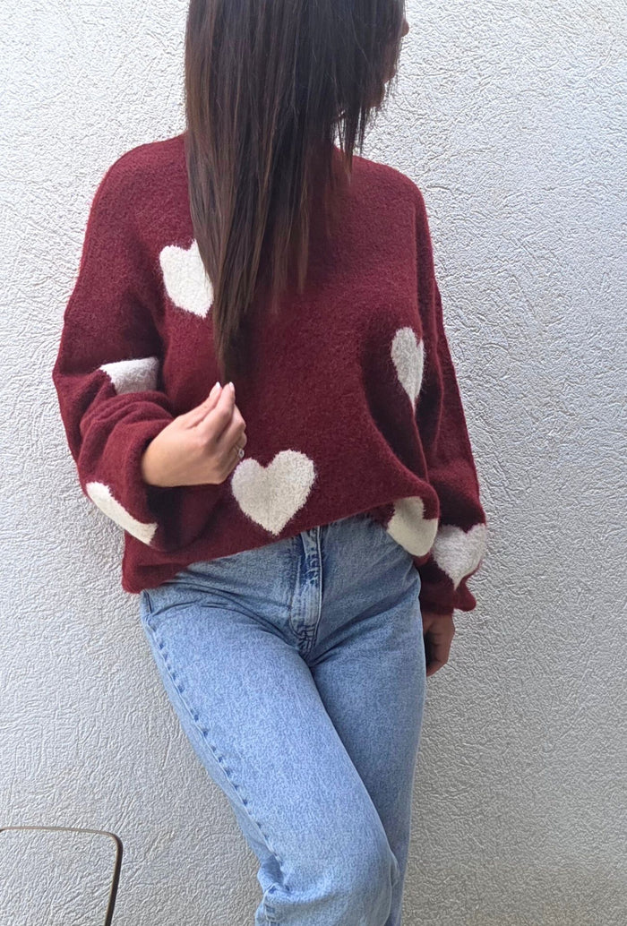 Pull LOVE Bordeaux