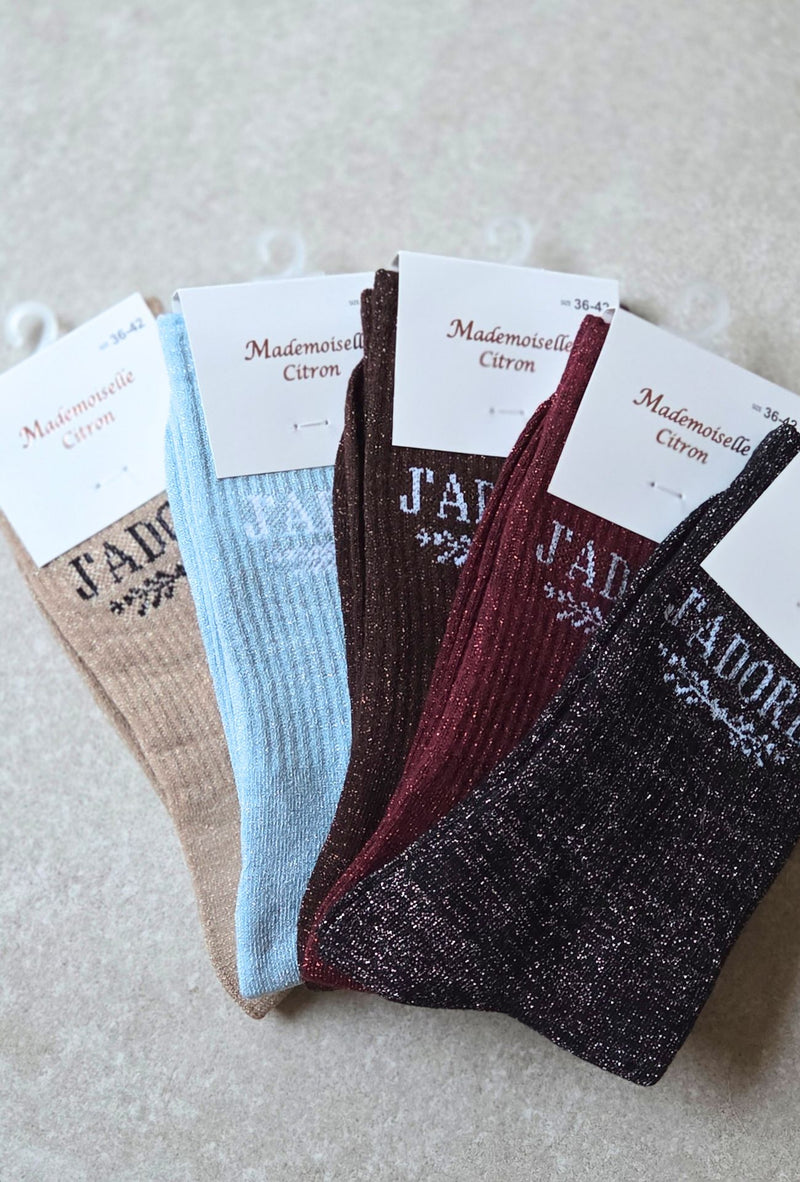 Chaussettes à paillettes J'ADORE