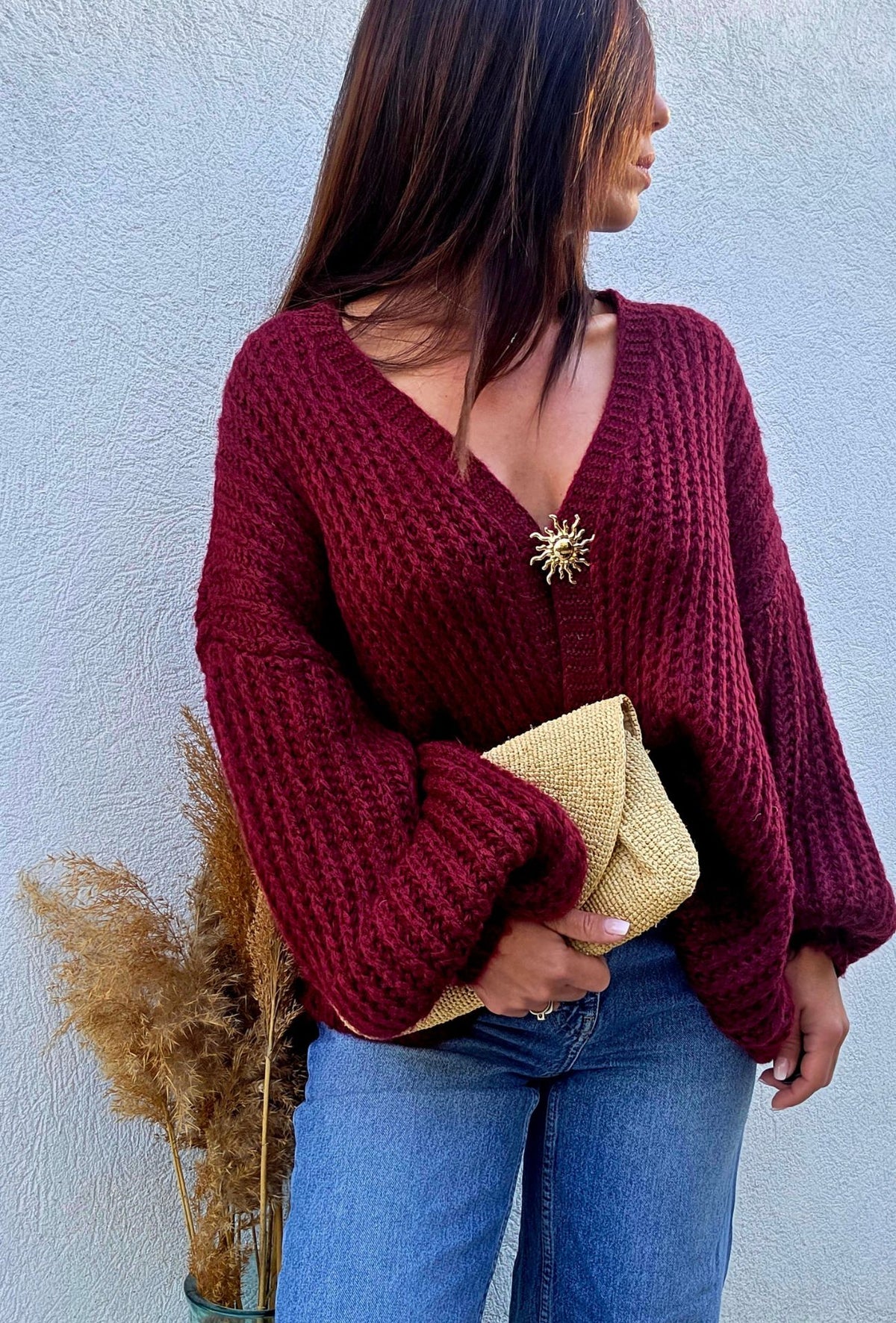 Gilet pull COCO bordeaux