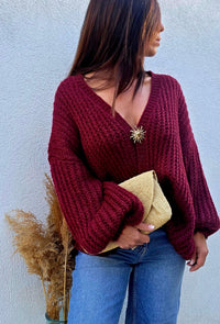 Gilet pull COCO bordeaux