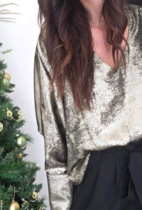 Blouse SCARLETTE ROOS Noir argenté Made In France