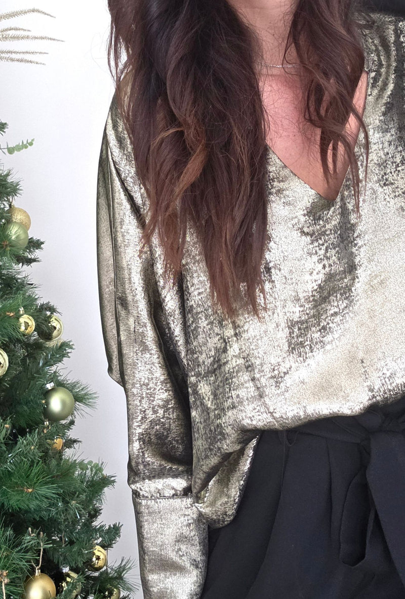 Blouse SCARLETTE ROOS Noir argenté Made In France